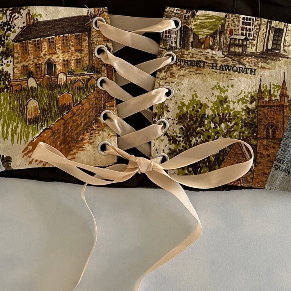 Vintage WKND Cottagecloth Corset Lace Up Bustier Top - Picture 6 of 8